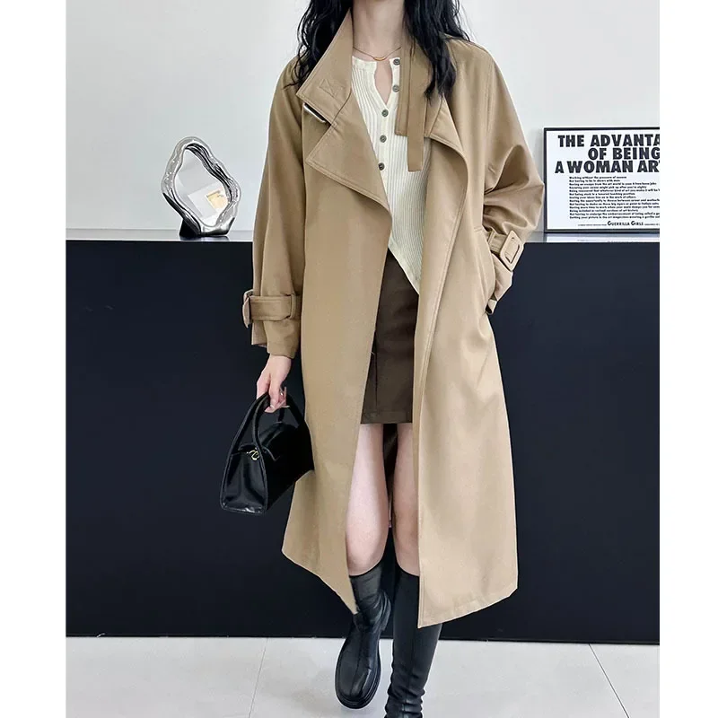 

Loose Women's Windbreaker Spring Style Korean Lazy Vintage Personality Casual Windbreaker Coat Spring Fashion Outerwear