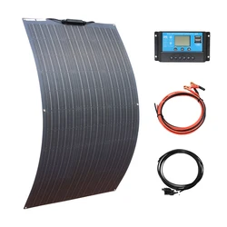 solar panel kit and 200w 100w flexible solar panels 12v 24v high efficiency Monocrystalline Photovoltaic battery charger module