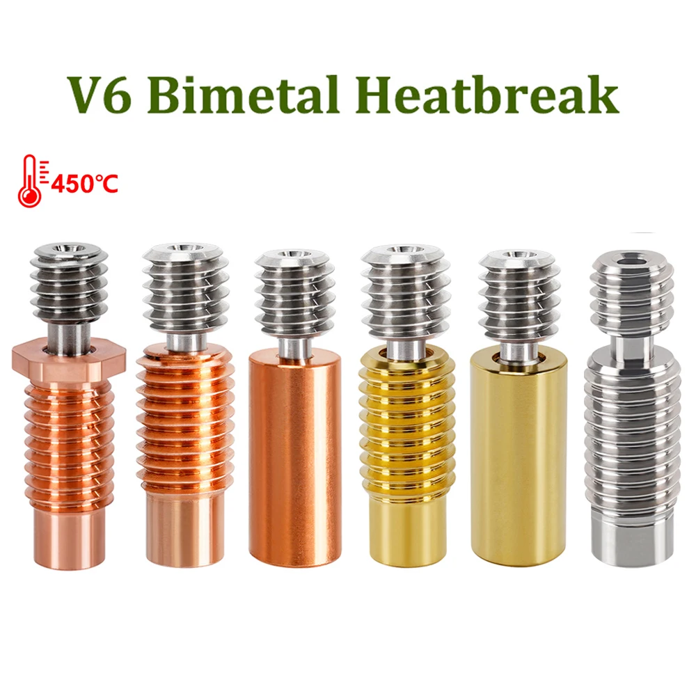 3D Printer Parts V6 Bi-Metal Heat Break Titanium Alloy Throat E3D V6 Smooth Heatbreak All Metal M6 Thread Throat