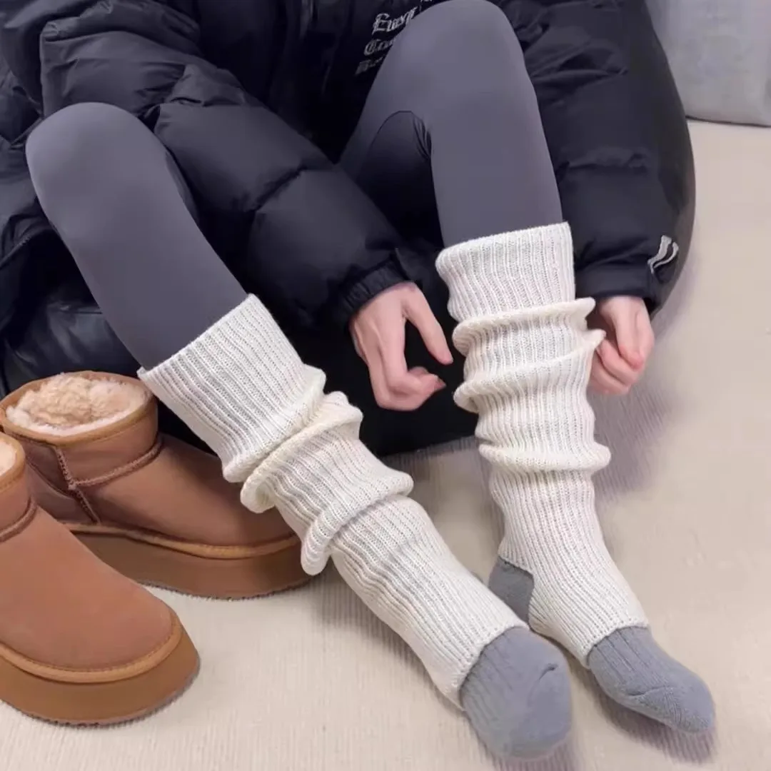 

Уютные японские женские носки до щиколотки для школьниц — трикотажные гетры из мягкой шерсти 42 см с нескользящей подошвой, пастельно-розовые