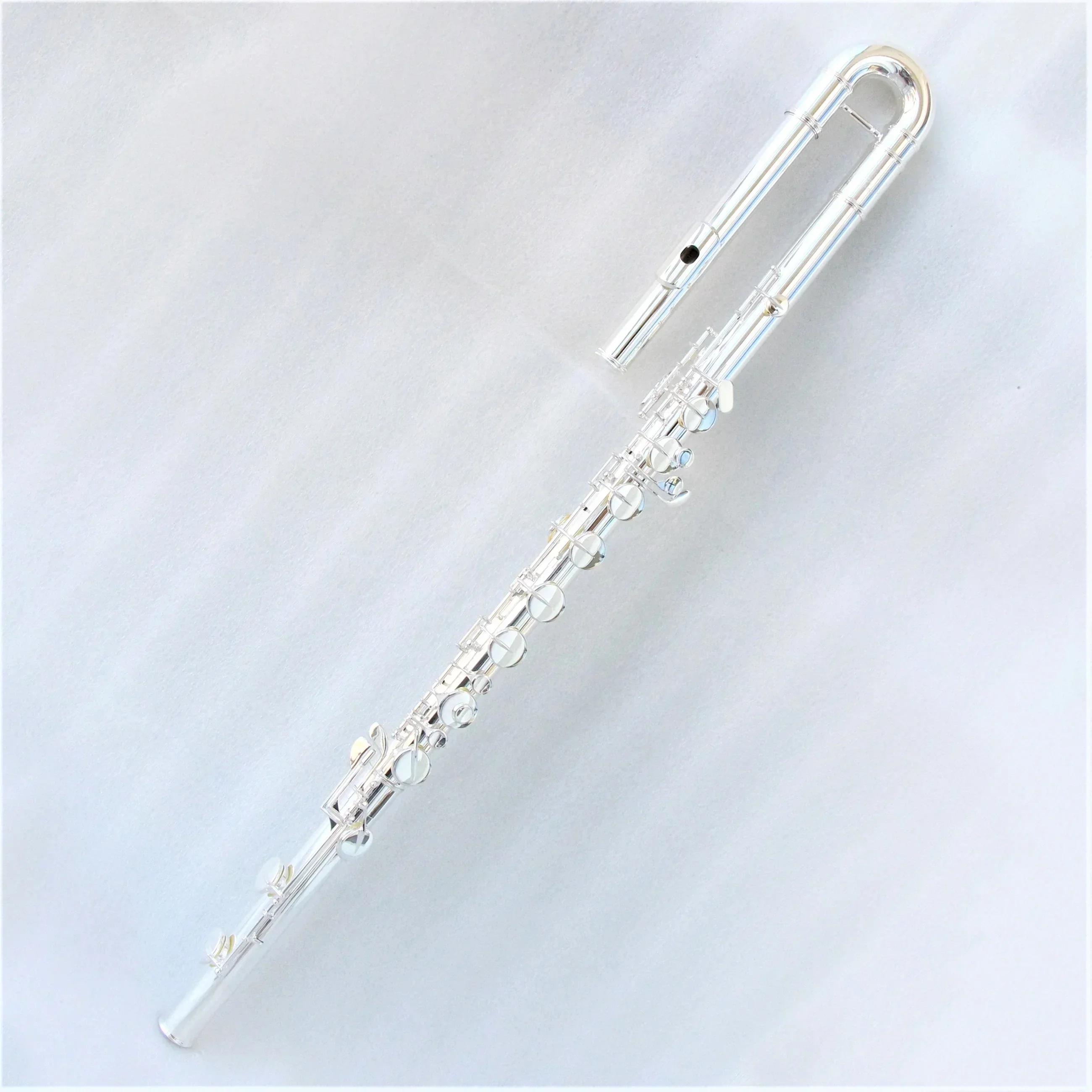 Bass Flute Silver Plated Closed Holes Flute Professional Musical Instrument Flute