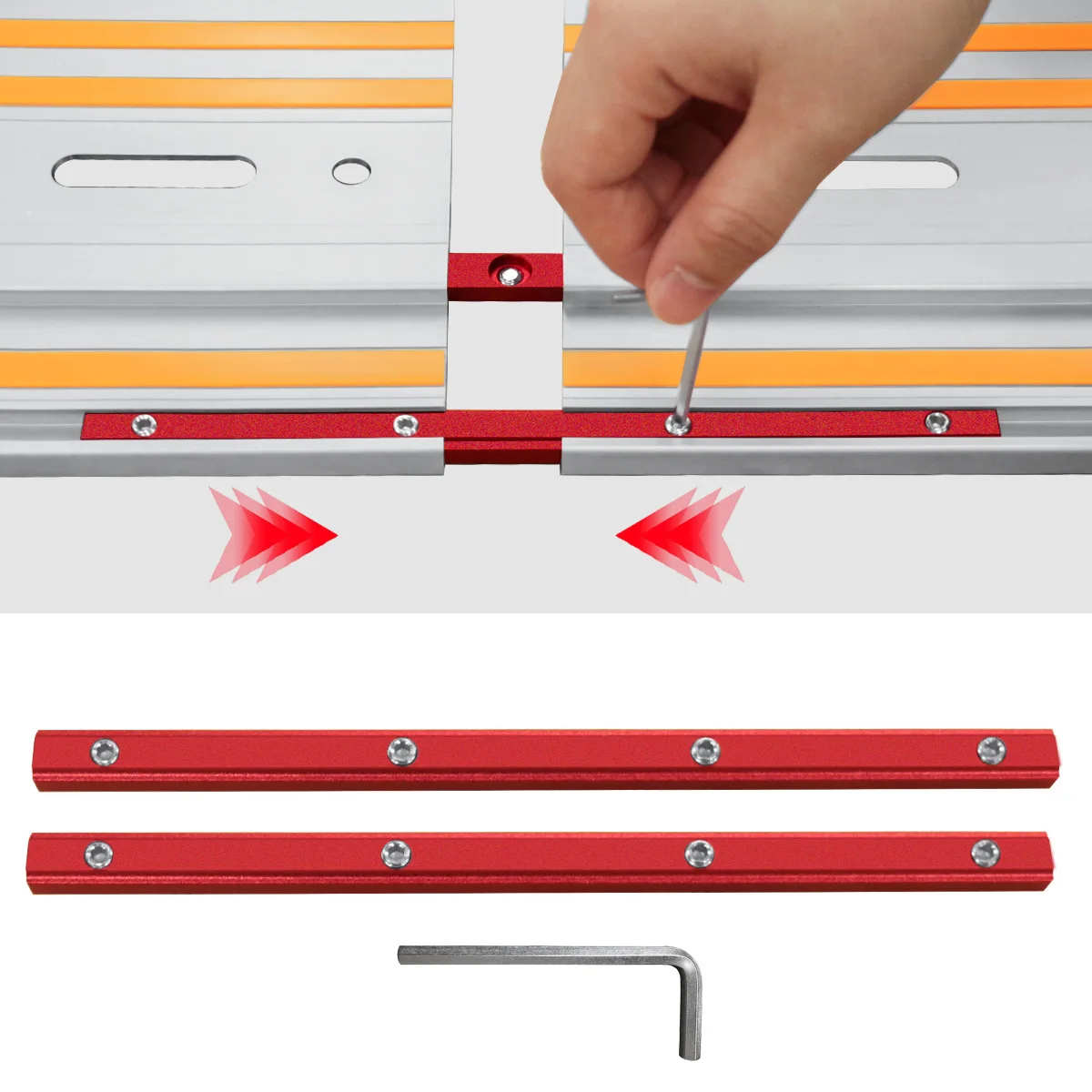 

Универсальный соединительный комплект для деревообрабатывающих направляющих и пазов под углом - идеально подходит для фрезерных столов и настольных пил, бытовой инструмент