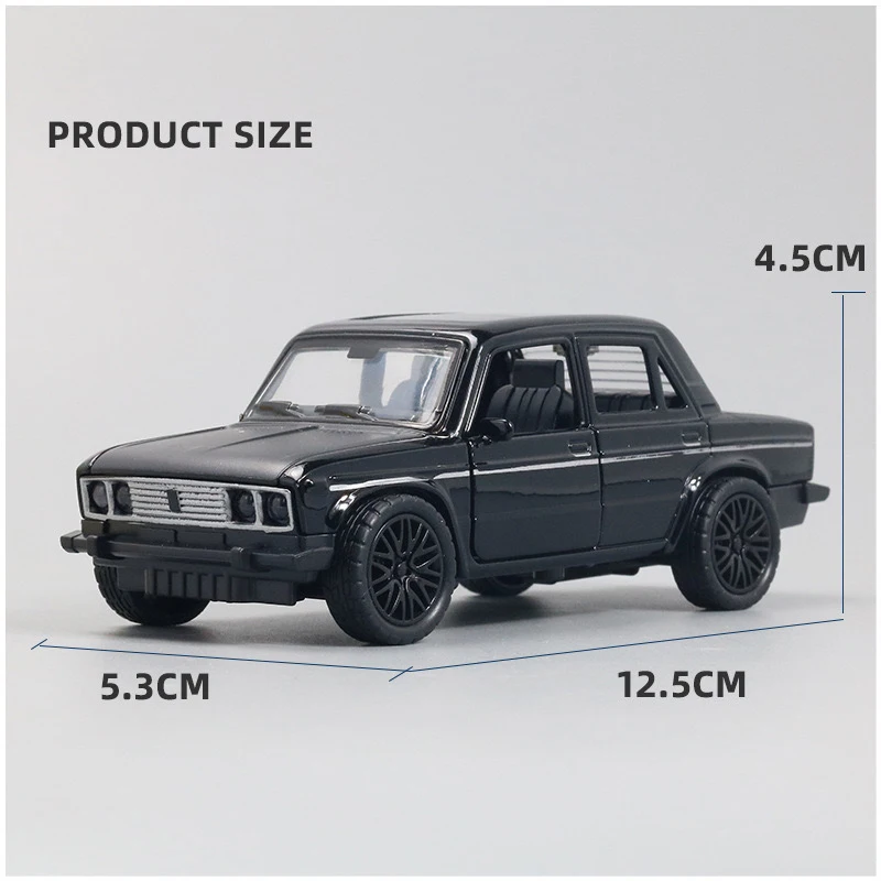 1:36 Alloy Diecast LADA  Hatchback Vintage Car Model Classic PullBack Car Miniature Vehicle Replica For Collection Gift Kids