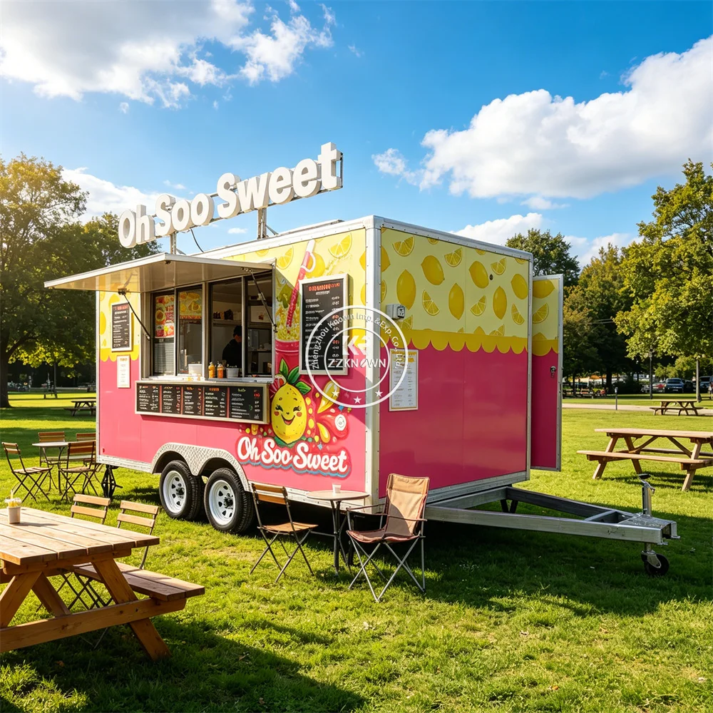 

Outdoor Mobile Kitchen Trailer Street Taco TruckMobile Food Truck Dessert Cart Customized Food Trailer Fully Equipped