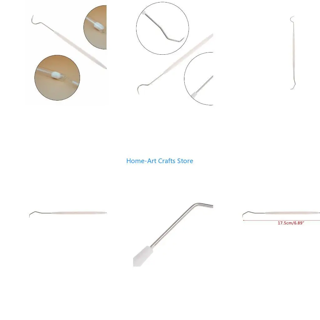 Y3NA Double for Head Dentist Teeth Clean Hygiene Probe Hook Pick Stainless S