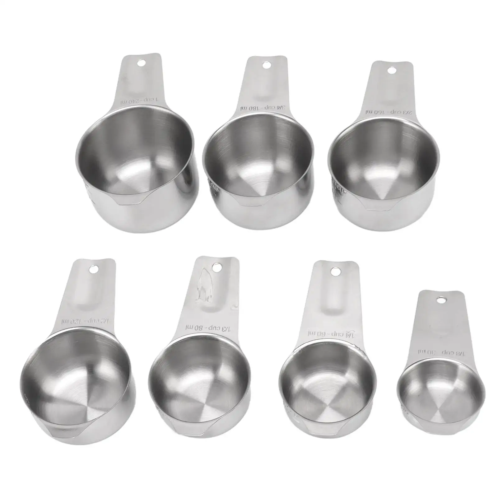 Nesting Stainless Steel Measuring Cups Set with Sturdy Handle for kitchen Use