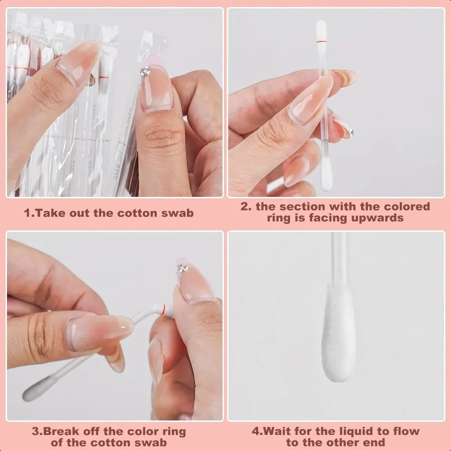 Hisopos de algodón, hisopos desmaquillantes, barras de labios para ojos, removedor de maquillaje relleno de líquido, hisopos de algodón para ojos, labio, Eyeb