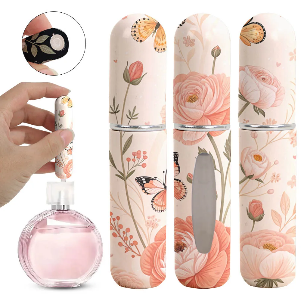 New 5ml Mini Perfume Bottle Empty Refillable Spray Rotating Bottle Storage Sprayer Portable Empty Cosmetic Containers