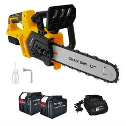 PATUOPRO 12 Inch Brushless Electric Chain Saw Cordless Electric Saw For Wood Cutting Power Tool Compatibale Makita 18V Battery