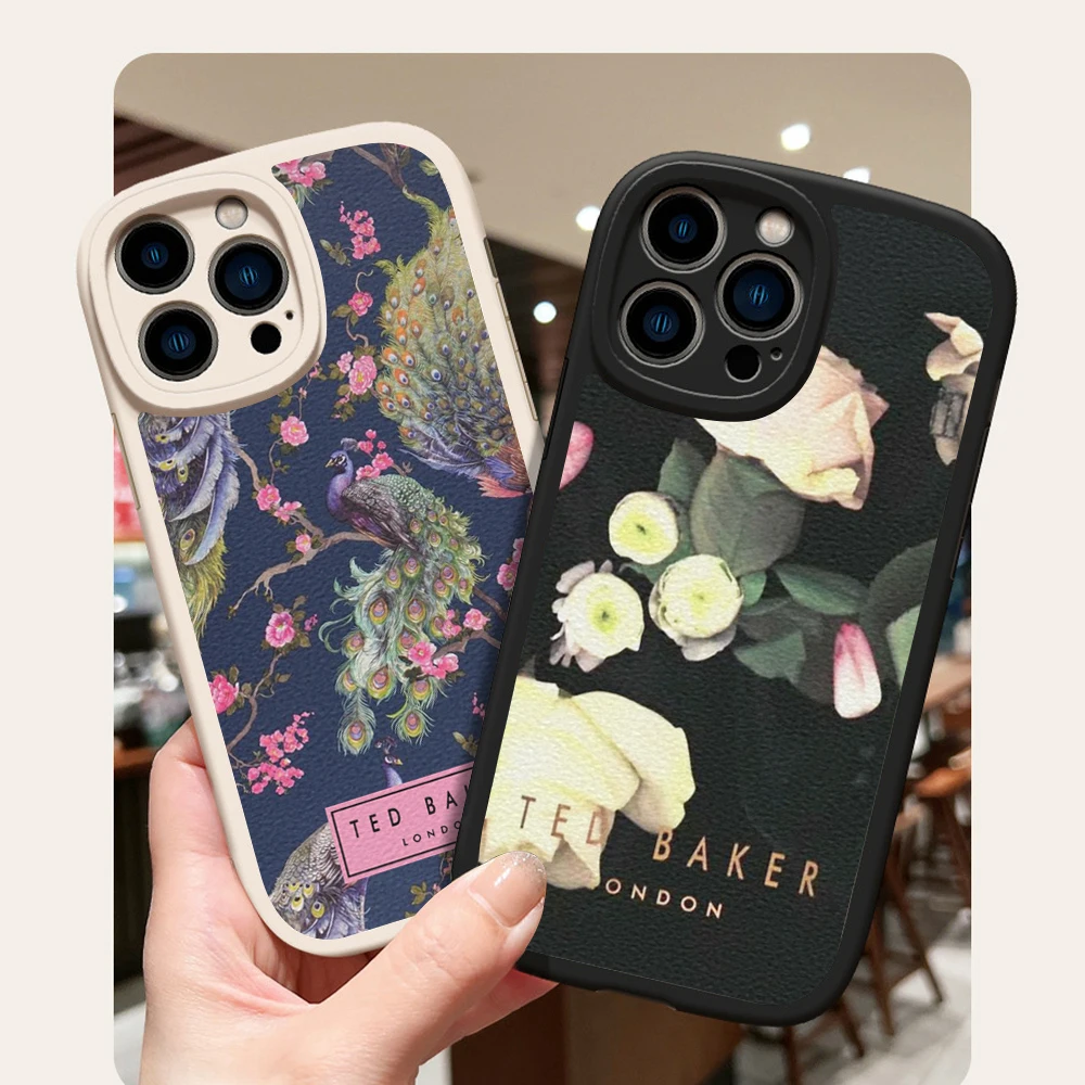 Iphone 15 ultra Fashion Brand Flower Phone Case for Iphone 13 12 11 14 Pro MAX MiNi Ted Design-Bakers Lambskin Protective Covers