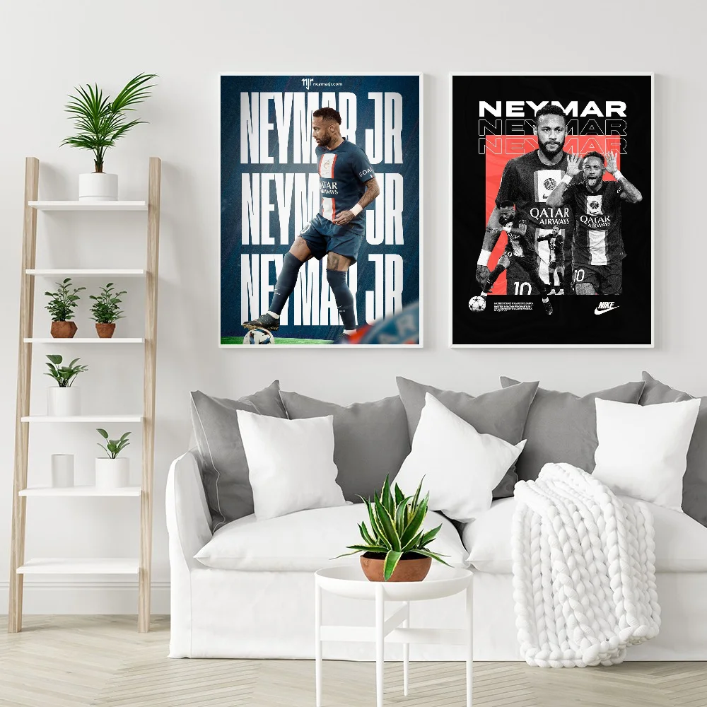 1PC N-Neymar Poster Self-adhesive Art Waterproof Paper Sticker Coffee House Bar Room Wall Decor