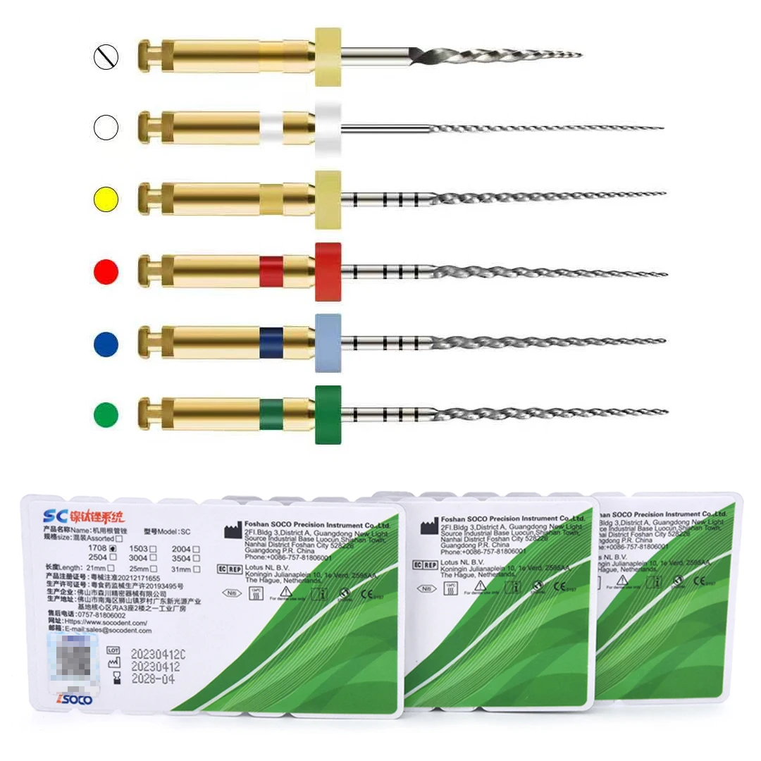 SOCO SC 5 Pack (30pcs) E-FLEX Dental Heat Activated Canal Root Files COXO Dentist Tools Rotary Files Endondontic Root Canal Tool