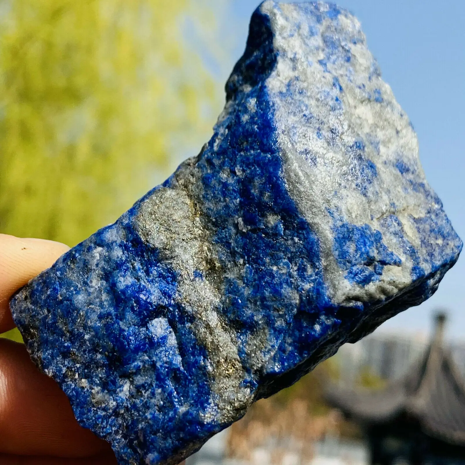 

Natural clearlapis lazuli crystal rough stone reiki healing ball furnishing articles raw ore specimens Alleviate fatigue stone