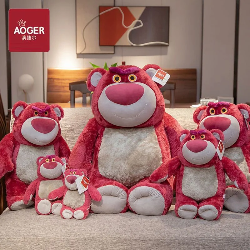 Aoger Toy Story 20 cm Orso Fragola Bambola Giocattolo Classico Rosa Orso Rosso Bambola Giocattolo Cuscino per il Sonno per Bambini Regalo di Compleanno per Ragazze