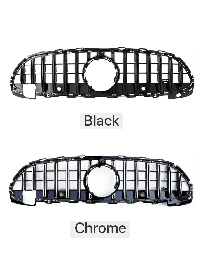 For Mercedes-Benz C Class W206 Panamericana GT Front Grill AMG BRS For C180 C200 C300 2021 2022+ Chrome Black Normal Version