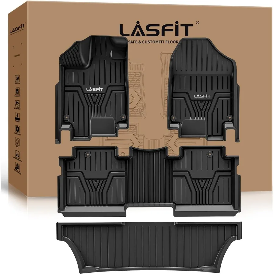 

Коврики AllWeather для Honda Odyssey 20182026 Mini Passenger Van Premium TPE Автомобильные коврики с креплением 1-го, 2-го и 3-го ряда Exc