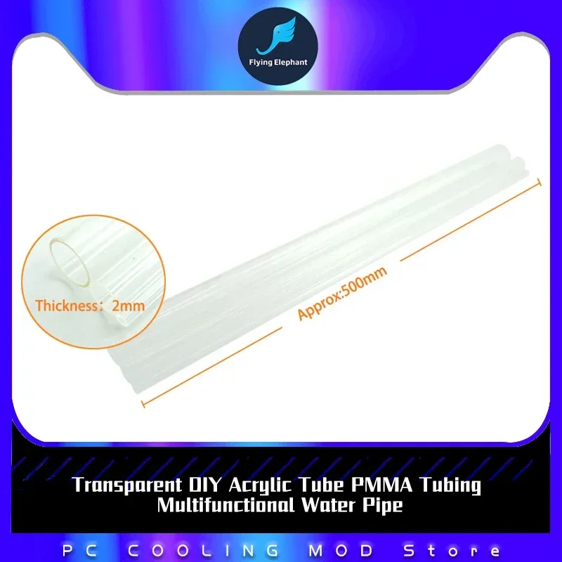 

Transparent DIY Acrylic Tube PMMA Tubing Multifunctional Water Pipe(50cm/Piece) OD30mm 40mm 60mm