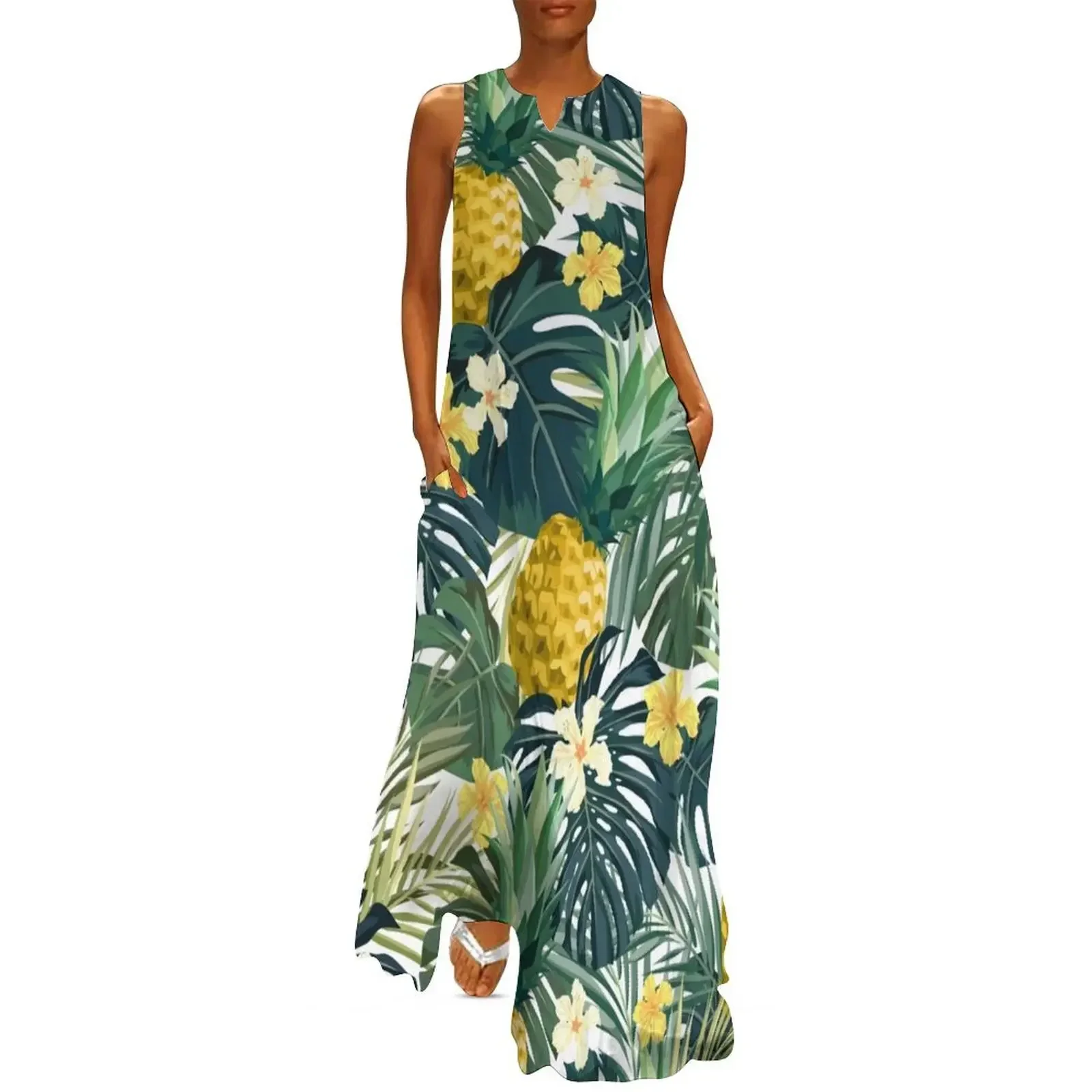 

Light pineapple Long Dress evening dress clothes for women loose women's dress Women's summer skirt