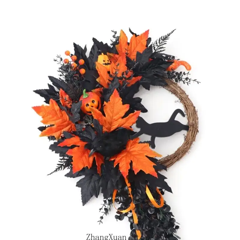 Türkranz mit schwarzer Krähenfigur für Wand- und Party-Styling 3XUF – Detail 5
