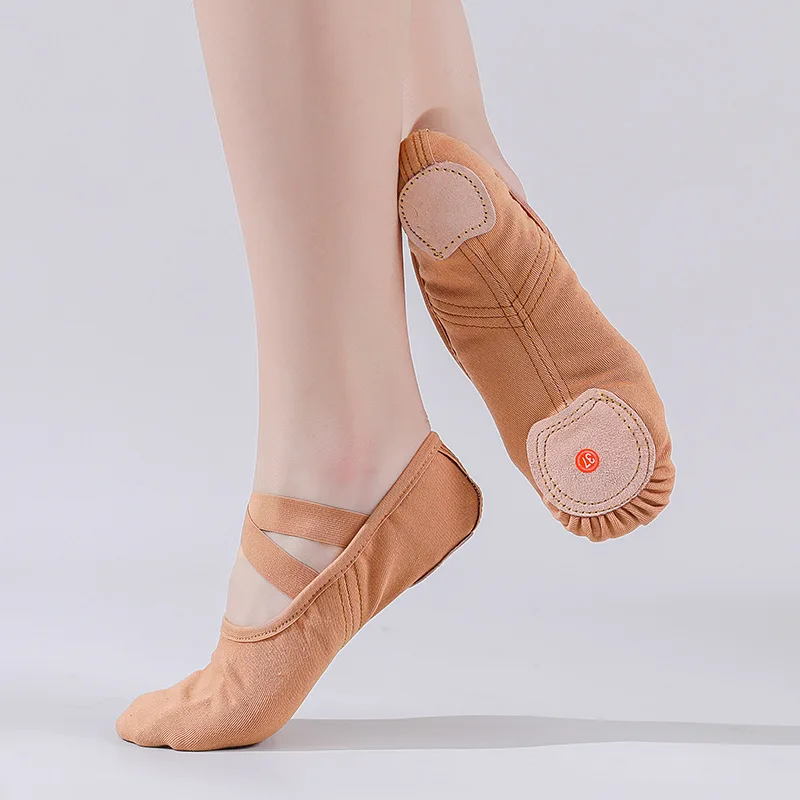 Fully elastic fabric dance shoes for women with soft soles, children's training dance shoes, adult cat claw shoes, ballet dance