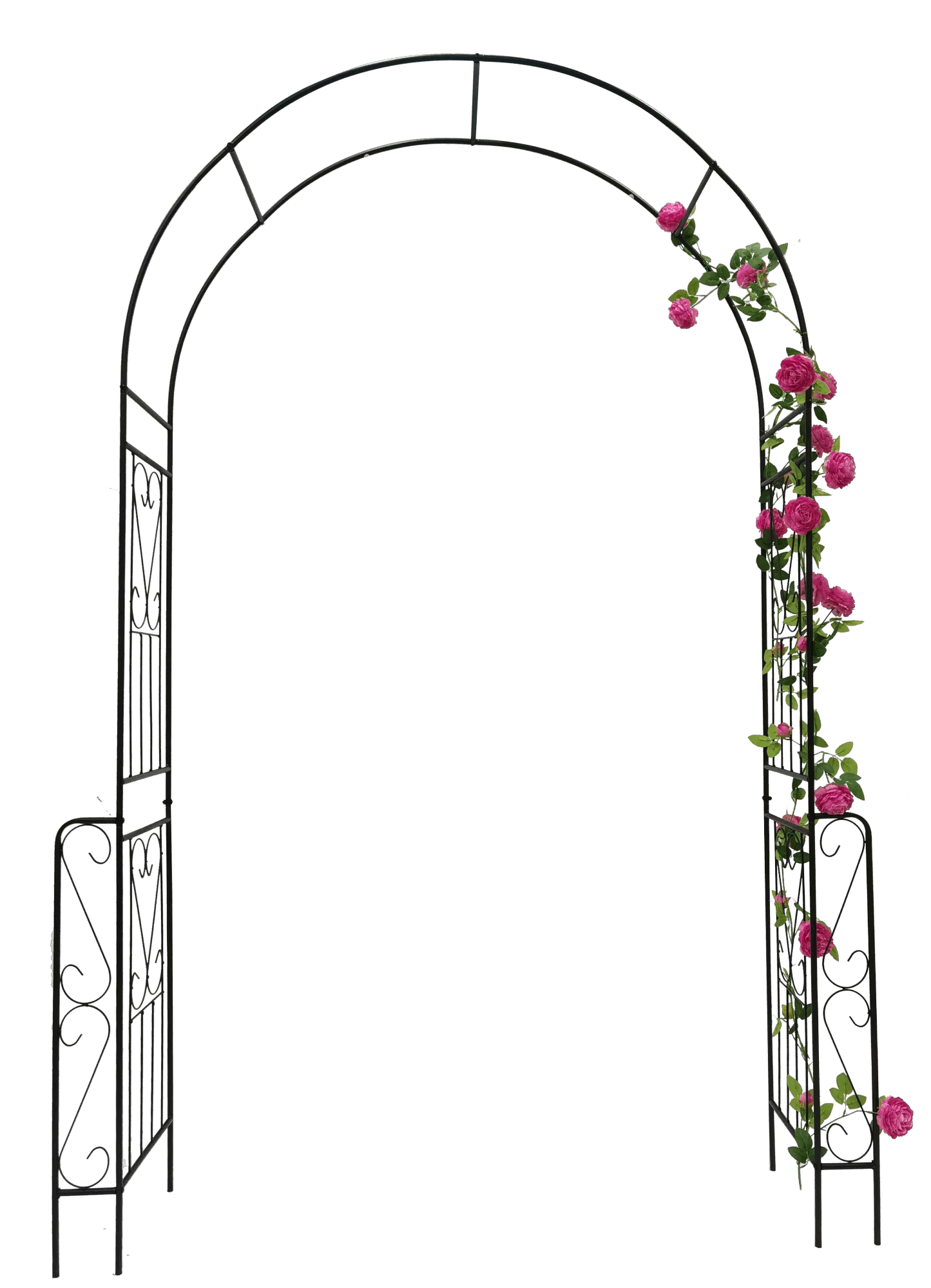 Arch Outdoor Arch Black W55'' x H94.5'' Garden Arbor Trellis Climbing Metal Garden Arch Plants Support Rose