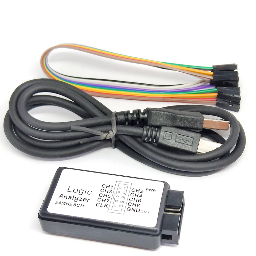 Professional USB Logic Analyzer 24M 8CH Microcontroller ARM FPGA Debug Tool 24MHz, 16MHz, 12MHz, 8MHz, 4MHz, 2MHz