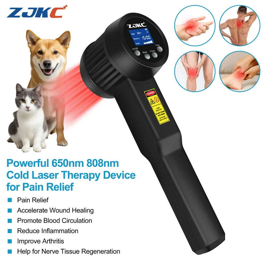 

Medical Grade 5W/5000mW Low Level Laser Light Treatment Cold Laser Therapy for Dogs and Human Pain Relief 650nmx10+808nmx15