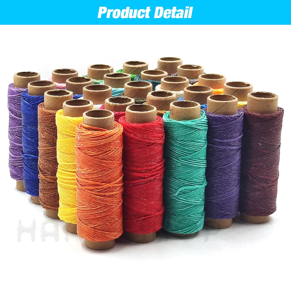 12/30/50M 150D 0.8mm Thickness Flat Waxed Thread Waxed Cord Hand Stitching Thread Flat Waxed Sewing Line For Leathercraft DIY