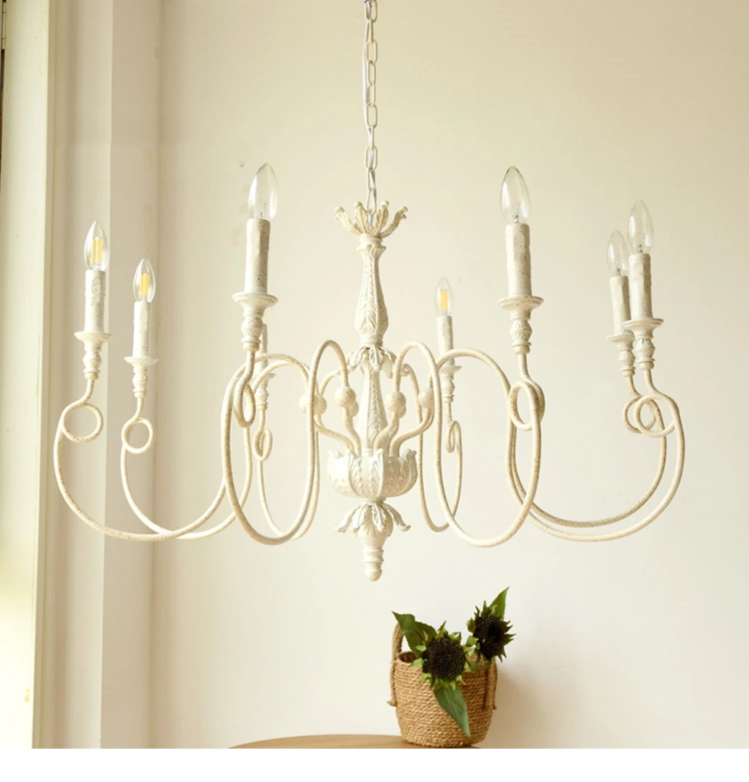 Modern Chandelier, Iron ,white ,Wabi-Sabi Design, Indoor Lighting for Bedroom, Living Room, Kitchen, Stylish & Functional