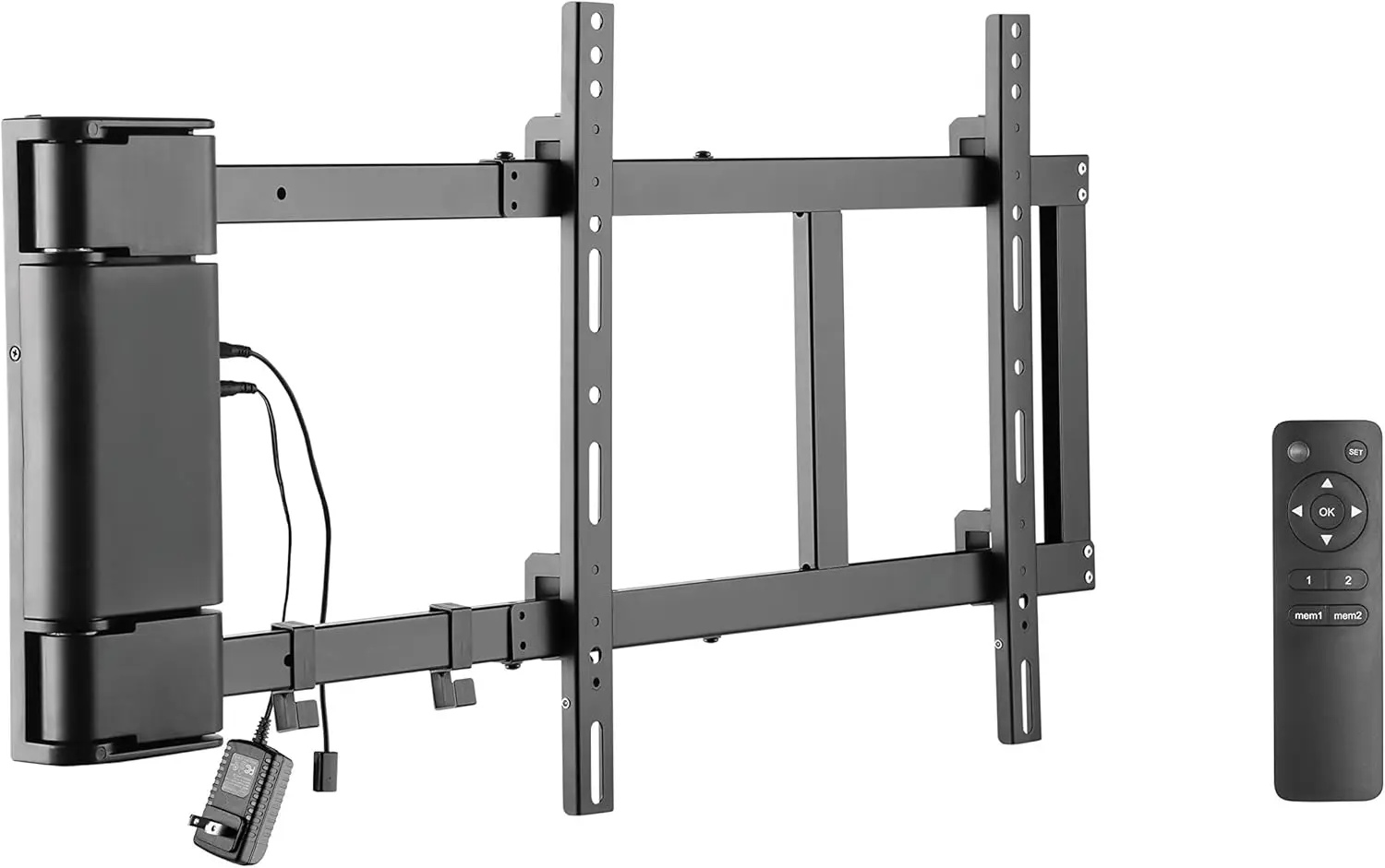 

Motorized Swing Out TV Wall Mount Bracket for 32"-75" TVs with Remote Control, Swivels Up to 90 Degrees