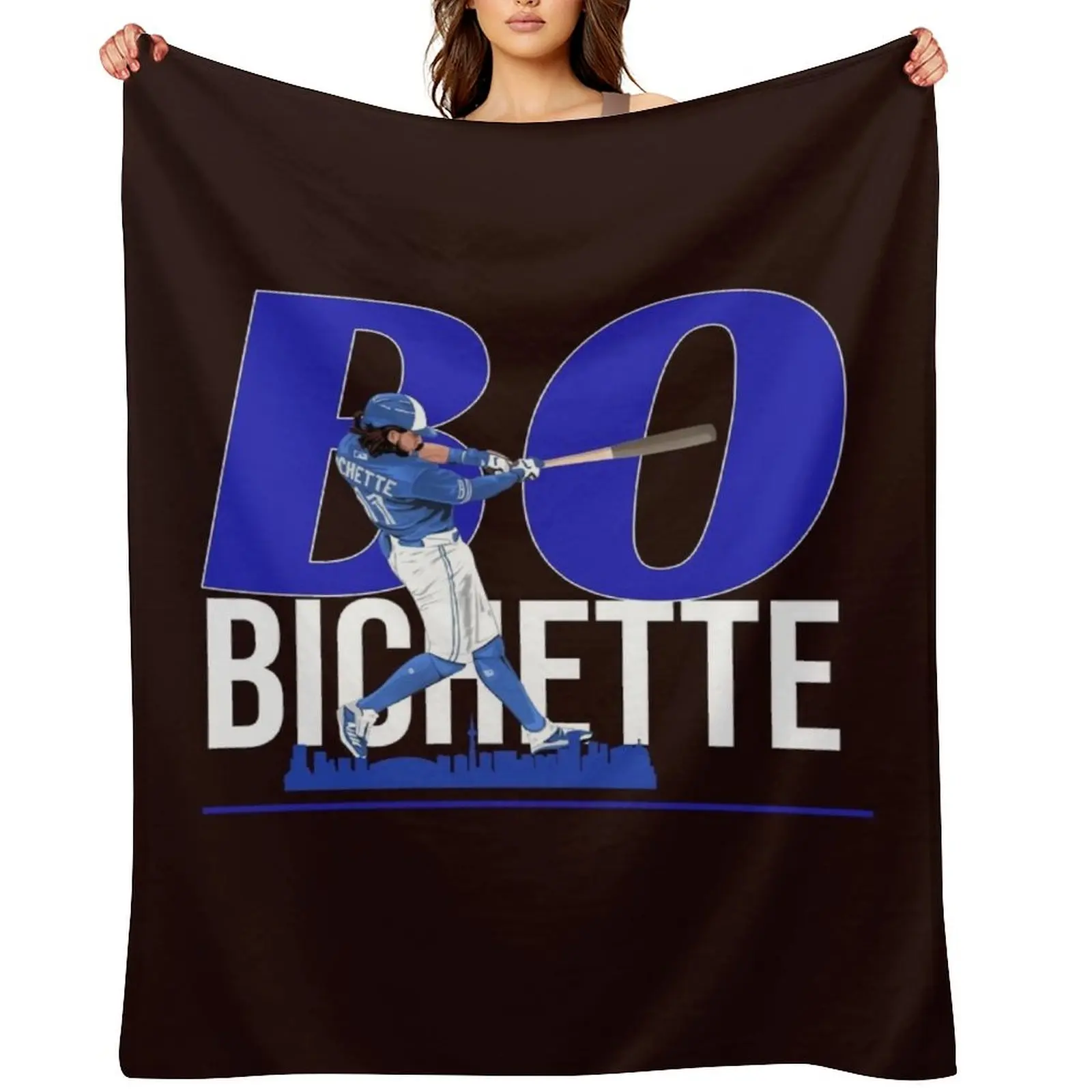 

Bo Bichette Caricature Throw Blanket Polar Weighted For Decorative Sofa Flannel Fabric Blankets