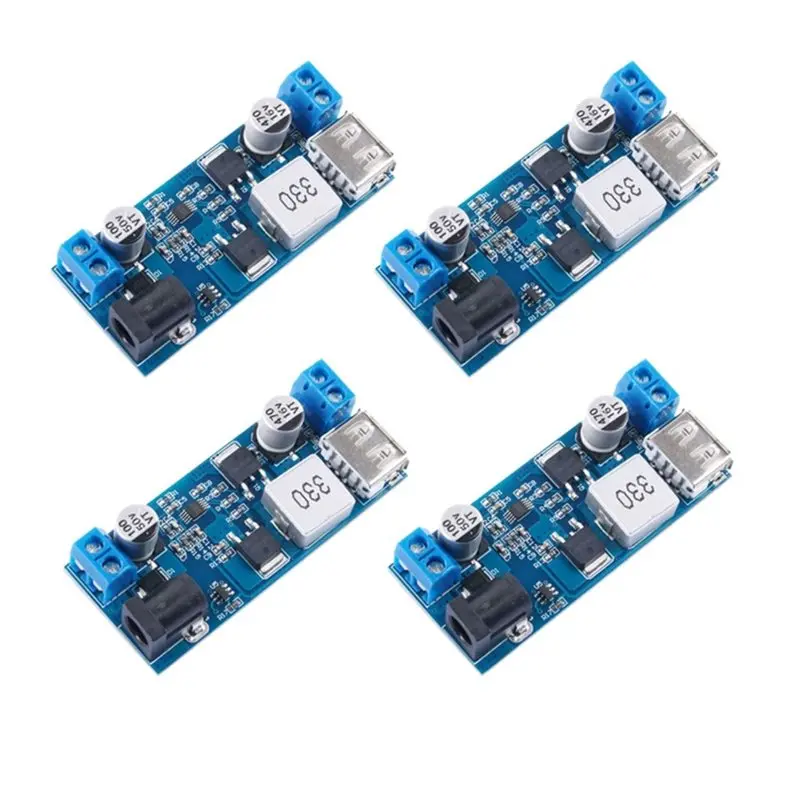 ABMH-USB Charging Module 4PCS DC-DC 24V/12V To 5V 5A Step-Down Power Supply Buck Converter Adjustable For Phone