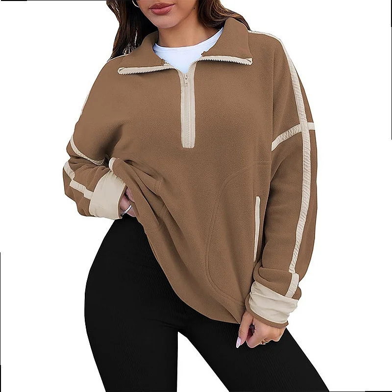 Womens Half Zip Hoodie Pullover Tops Drawstring Short Loungewear Casual Sweatshirts Blouse Tee Oversized Sets