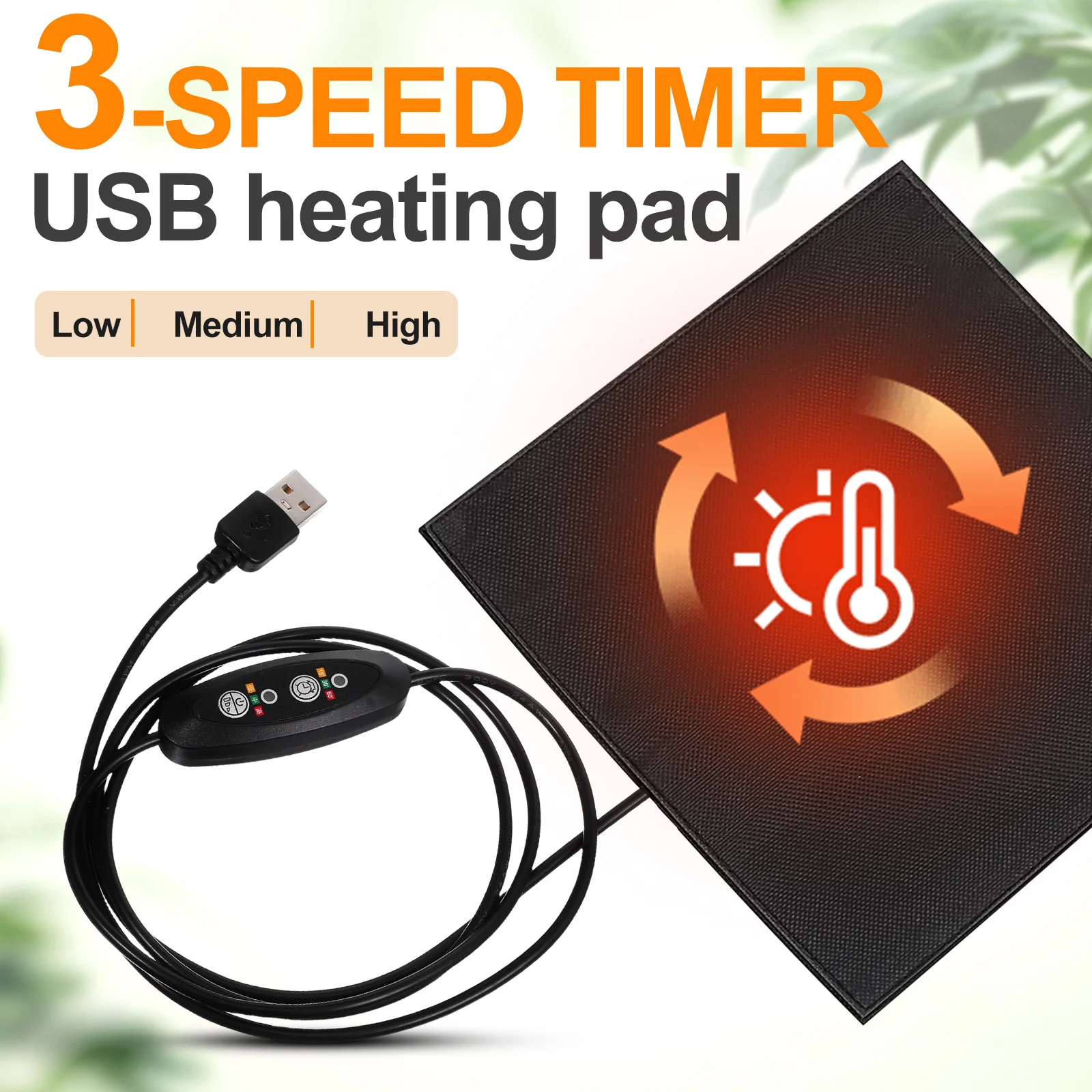 USB لوحة التدفئة الزواحف الصغيرة الهامستر أرنب بساط عازل للحرارة 14 سنتيمتر قابل للتعديل درجة الحرارة الحيوانات الأليفة التدفئة حصيرة #3