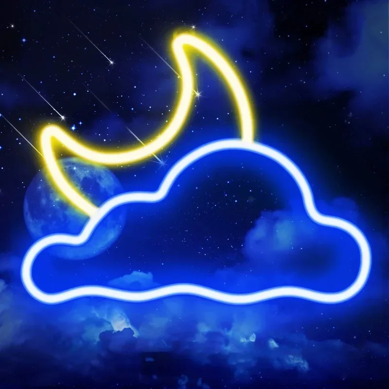 

Cloud and Moon Led Neon Light Sign for Wall Decor USB Powered Led Neon Signs for Bedroom Kids Room Wedding Party Decoration