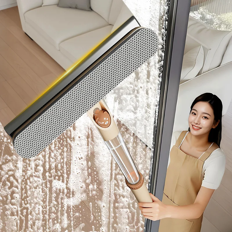 Dedicated Cleaning GlassCleaner Extendable and Extended Liquid Refill Four-in-one Capable of Wiping and Scraping and Glass Brush