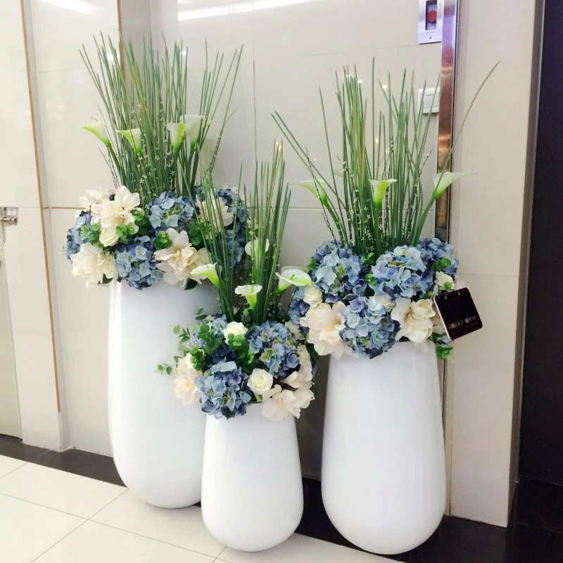 

Simple and modern fiberglass fiber reinforced plastic water drop-shaped floor-to-ceiling large vase model room soft decoration j