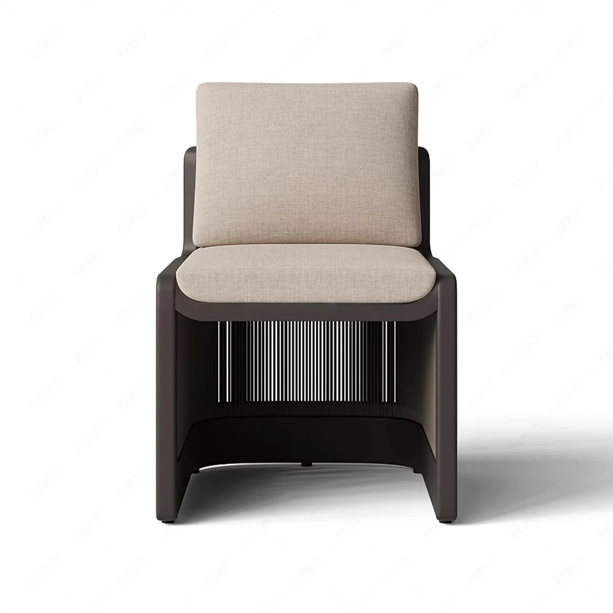 High-end modern aluminum outdoor furniture, weatherproof portable single lounge chair