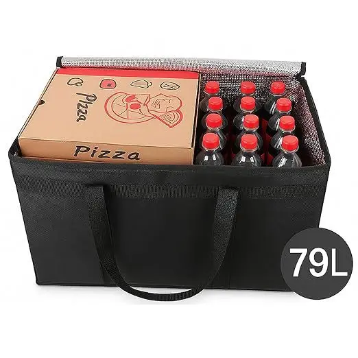 Extra-Large Insulated Food Delivery Bag with Zipper - Reusable & Washable, Perfect for Keeping Meals Hot or Cold Large capacity