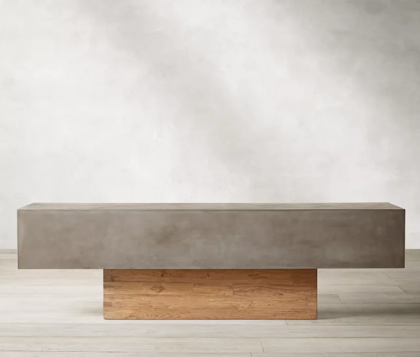 *Modern Living Room Furniture  Brown Wooden Cement Top Tee Table Coffee Table