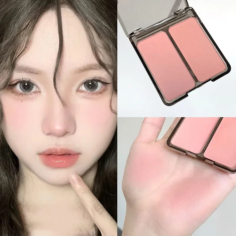 Heallor bicolor Puder Rouge Palette matte natürliche Wangen tönung aufhellen wasserdichte Gesichts konturierung Kosmetik Rouge Puder Korea