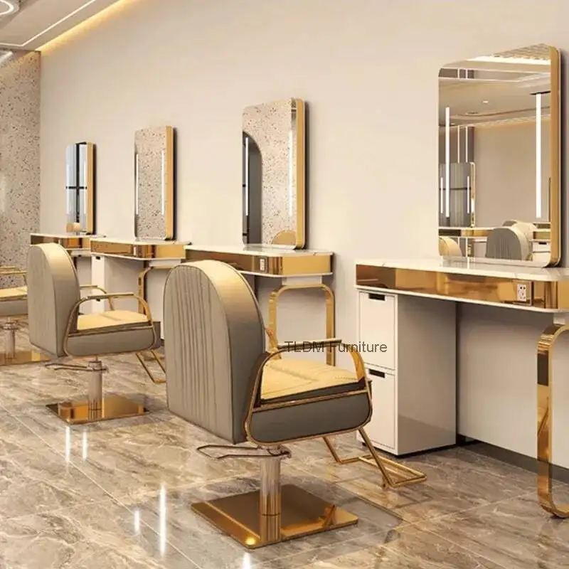 Chair Barber Chair Light Luxury Design Fashionable Barber Hair-cutting Professional Soft Salon Furniture Chaise Modern XYBC