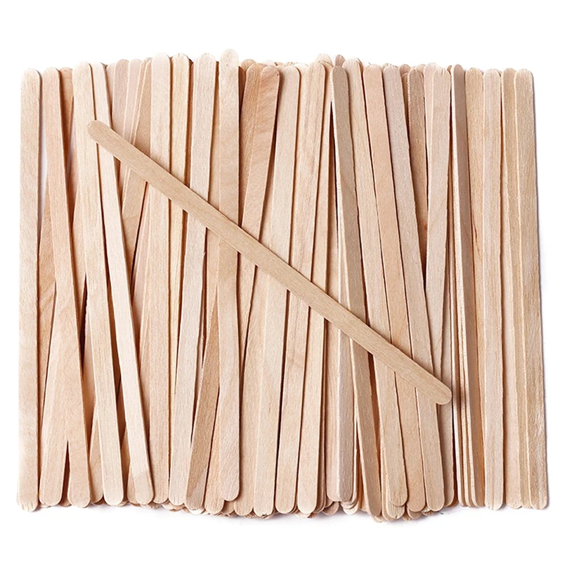 100PCS Disposable Wood Stick Beauty Spatulas Log Hair Removal Wax Coating and Scraping Tool Eyebrow Trimming Wooden Stick