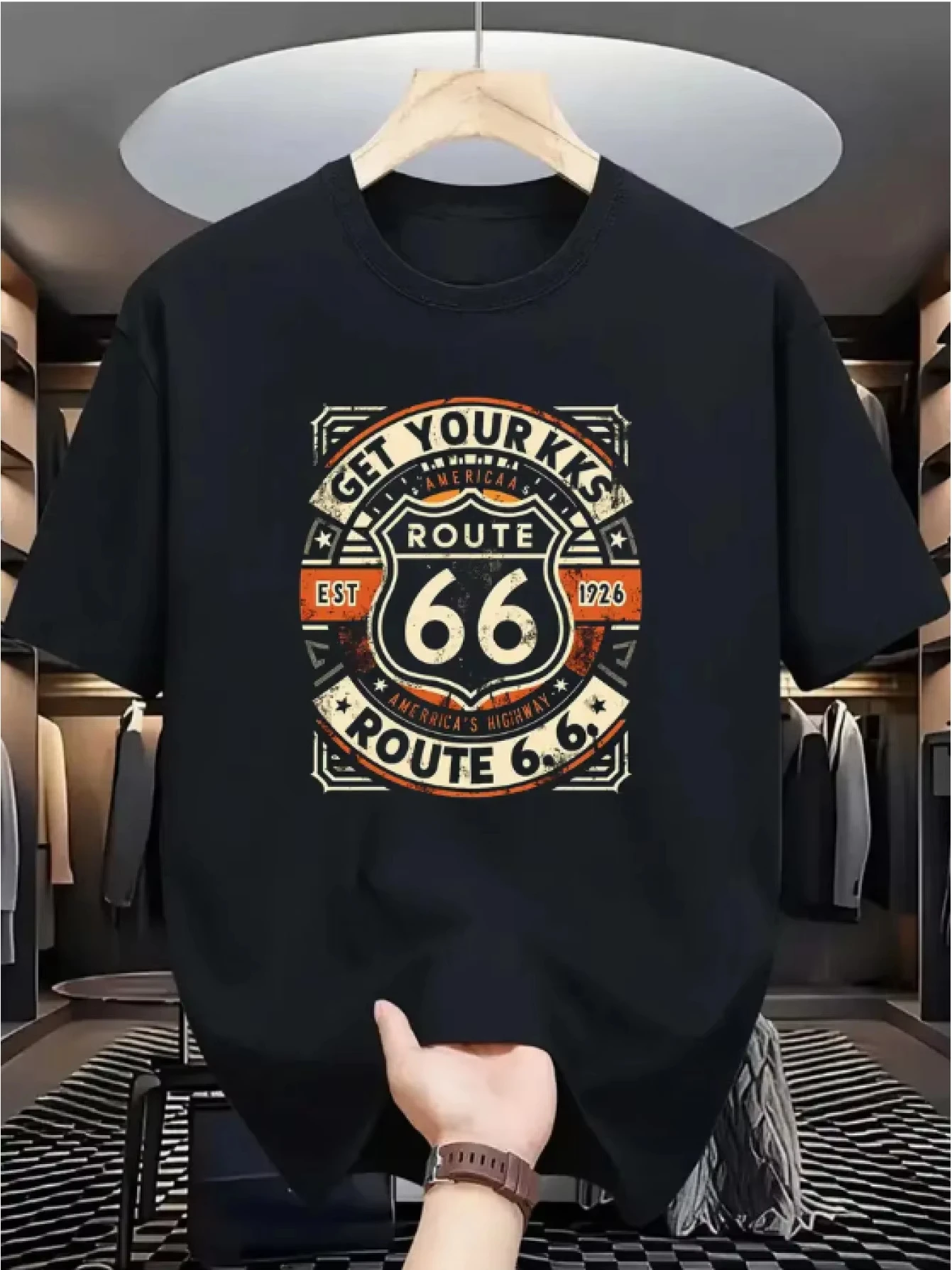 Men New Summer Trendy All-purpose 100% Cotton T-shirt with Round Neckline Casual Short Sleeves Suitable for Both Men and Women