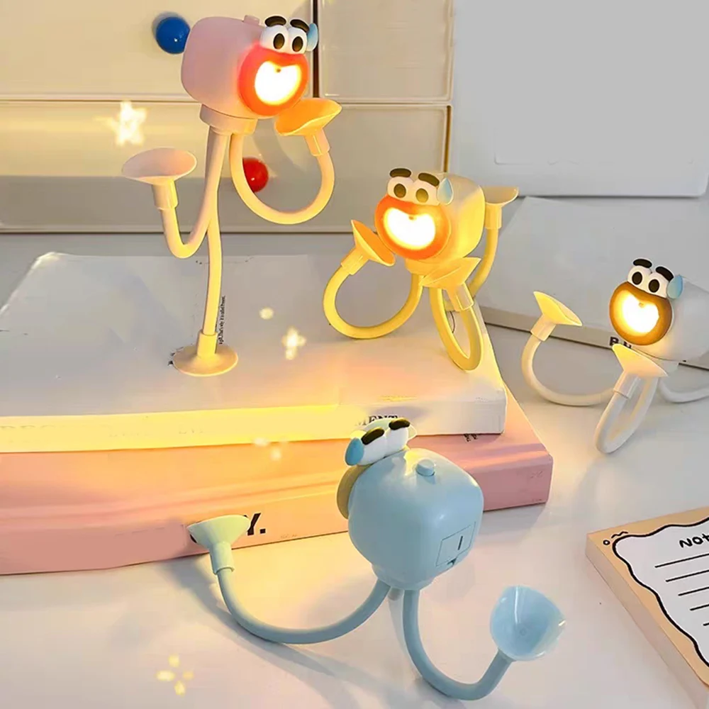 1PCS Funny Octopus Night Light Creative Phone Holder Light Form Decompression Gift Sucker Design Multi-Color Night Light