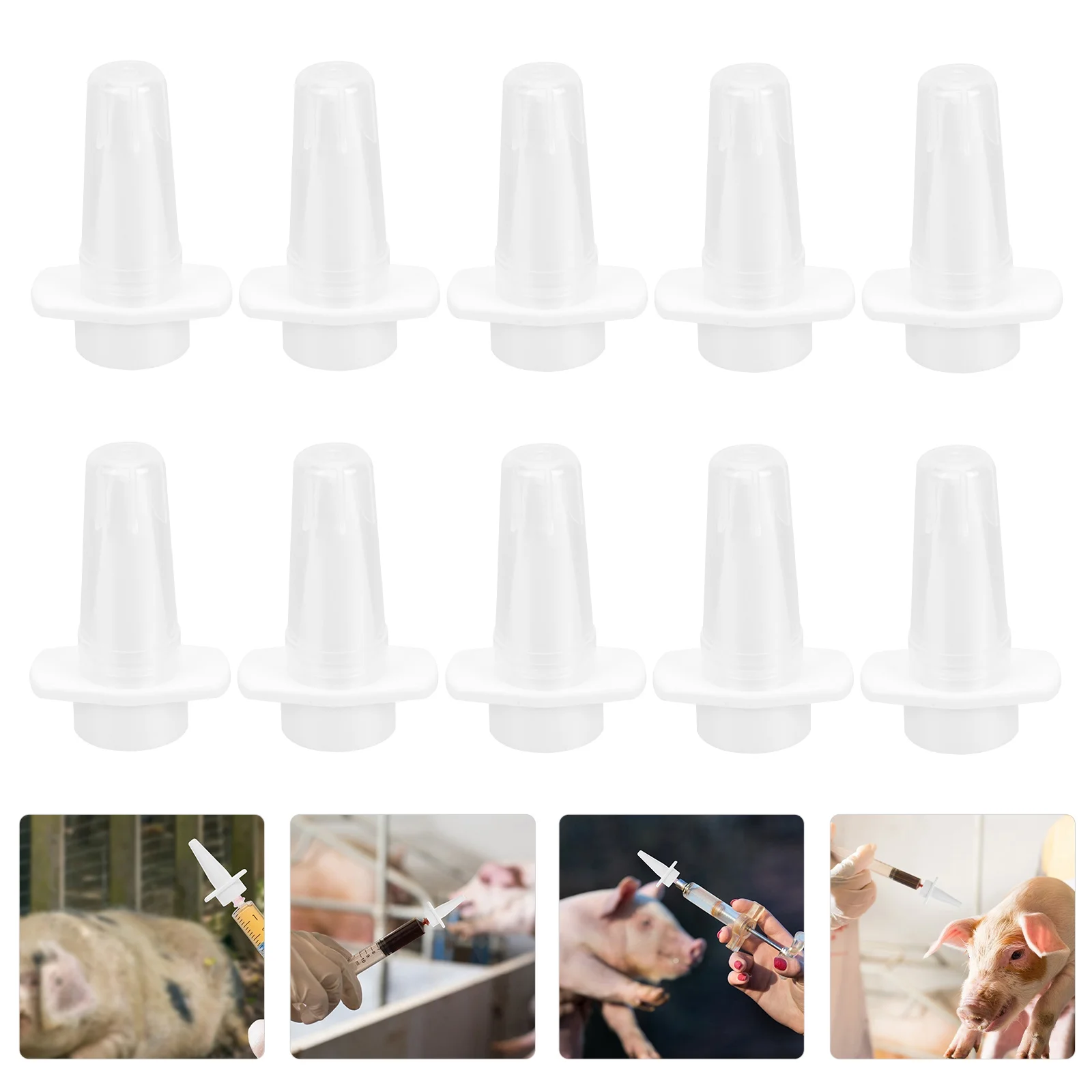 

10 Pcs Veterinary Nasal Spray Livestock Syringe Nozzles Fine Heads for Pig White Accessories