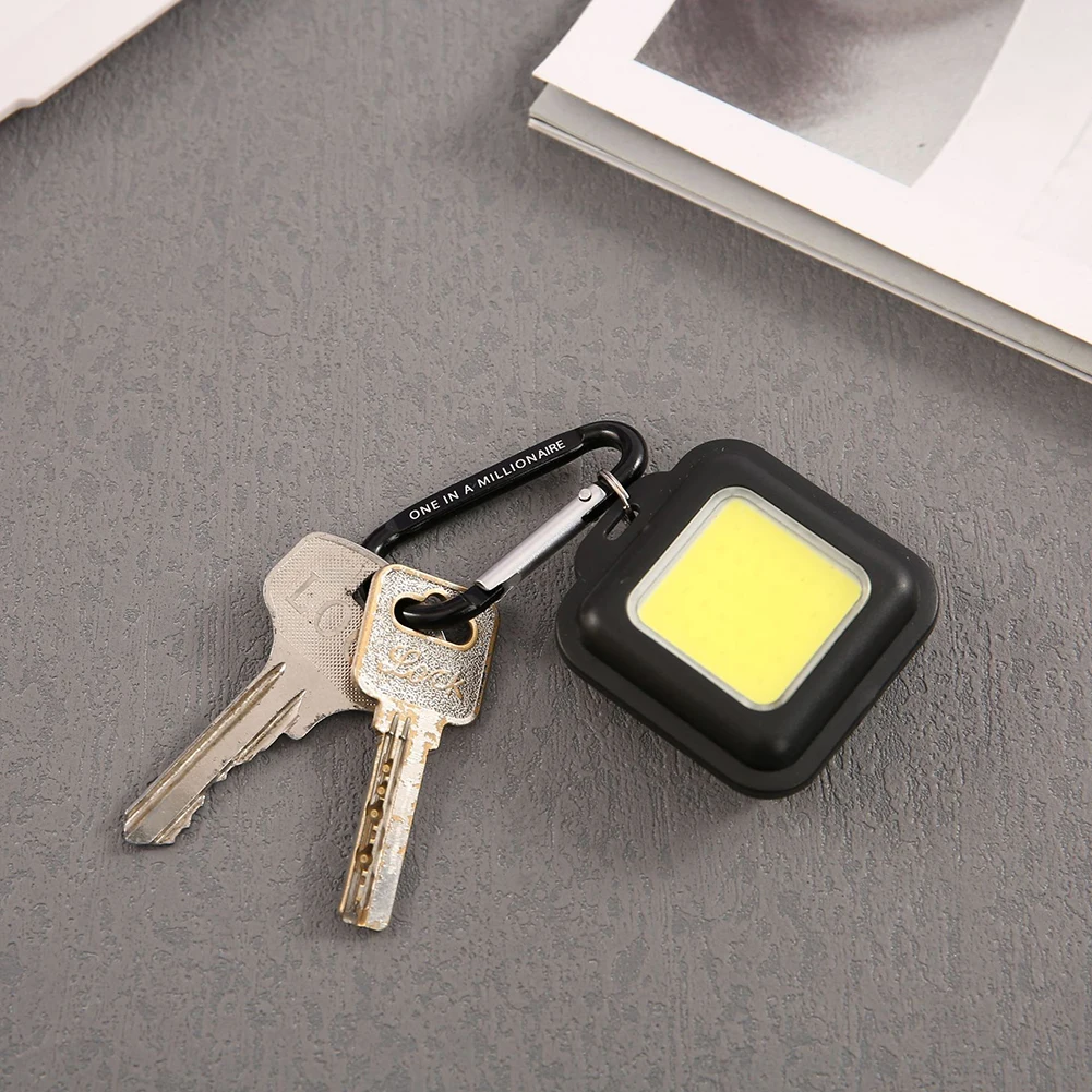 500LM Small Pocket Flashlight USB Charging Keychain Flashlight Compact Camping Torch Multipurpose for Outdoor Fishing Emergency