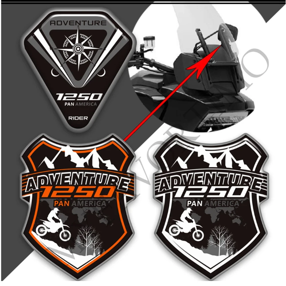 Motorcycle Kit Stickers Decals Gas Fuel Oil Knee Tank Pad Protection Wind Deflector For HARLEY Pan America 1250 PA1250