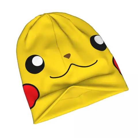 Mössa Pikachu Herr Dam Tunn Mössa Japansk Tecknad Anime Pokemon Höst Vår Varm Mössa Hiphop Skullies Mössor Kepsar 6 best sales motorhuv pikachu - №4