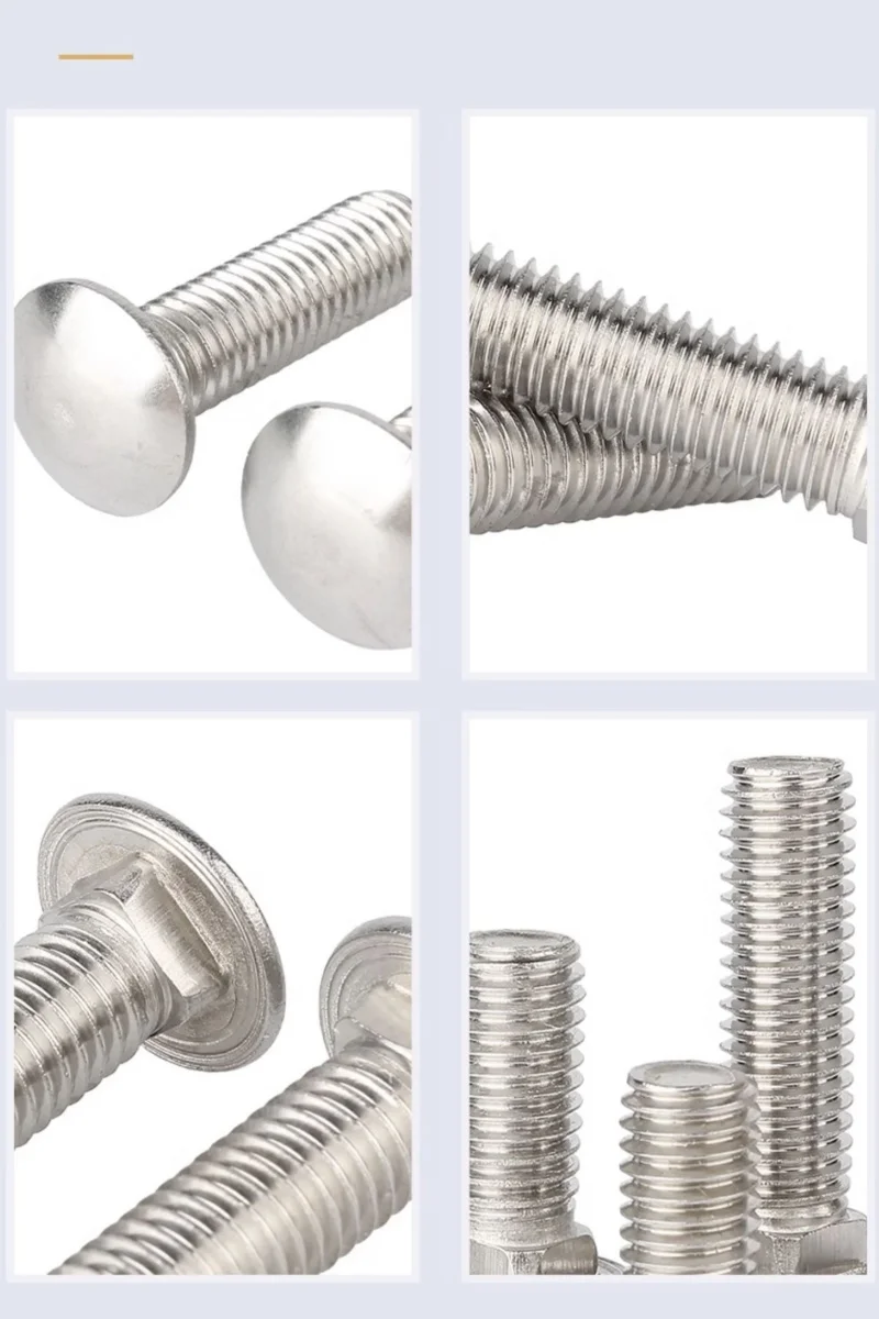 الجمالون جولة رئيس مربع الرقبة النقل المسمار المدرب الترباس M3 M4 M5 M6 M8 M10 M12 GB12 304 A2-70 الفولاذ المقاوم للصدأ الترباس L = 8 ~ 120 مللي متر